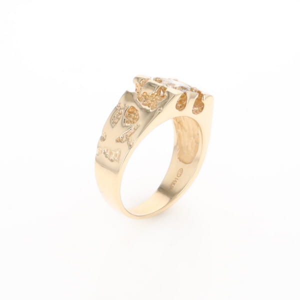 Men's Faux Nugget Style Diamond Ring