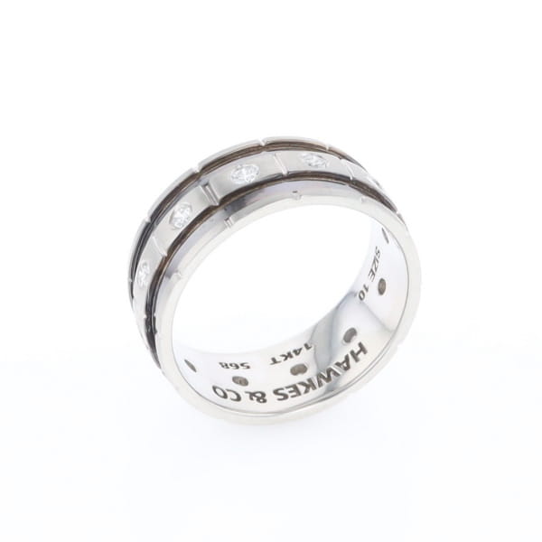 Contemporary Men's Comfort Fit Wedding Band With Diamonds