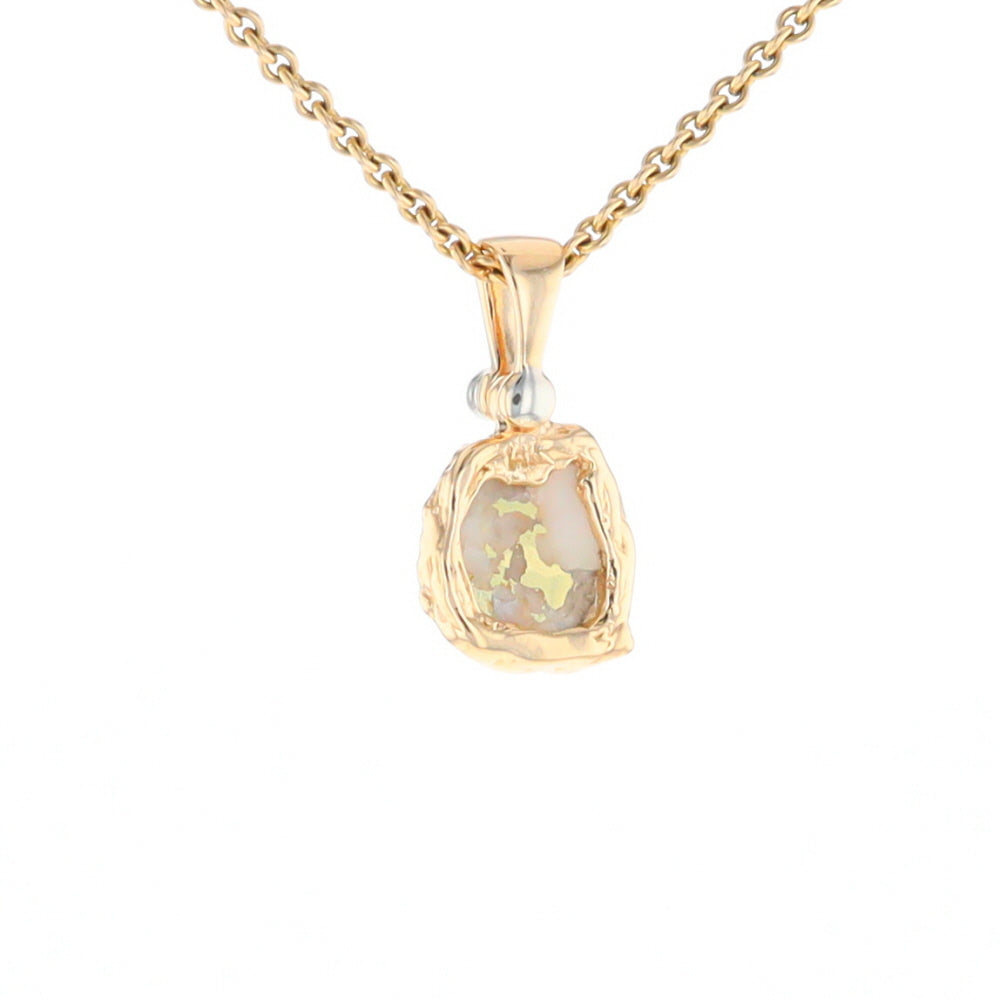 Gold Quartz Freeform Pendant - G1