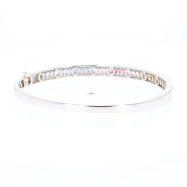 Multi-color Sapphire Cuff Bracelet with Diamond Accents