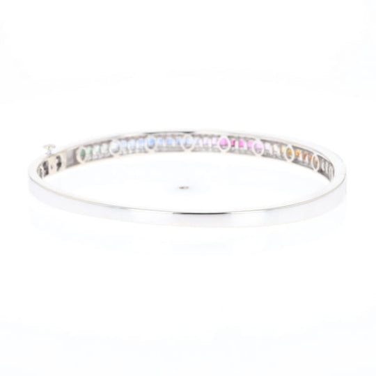 Multi-color Sapphire Cuff Bracelet with Diamond Accents