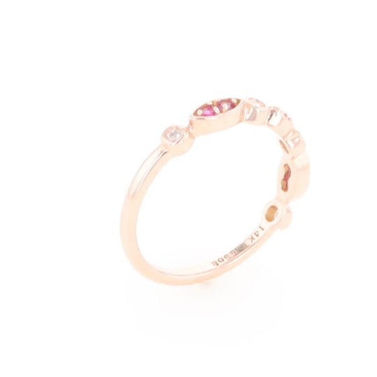 Pink Sapphire Simply Vintage Wedding Band