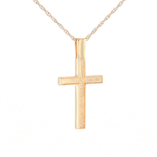 Three Section Gold Quartz Cross - G2