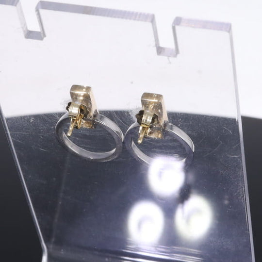 Opal Earrings Rectangle Inlaid Knocker Design Studs