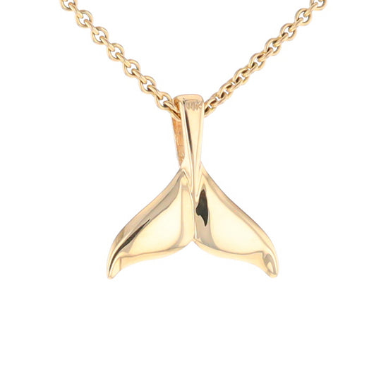 Whale Tail Necklaces Natural Gold Quartz and Nuggets Inlaid Pendant