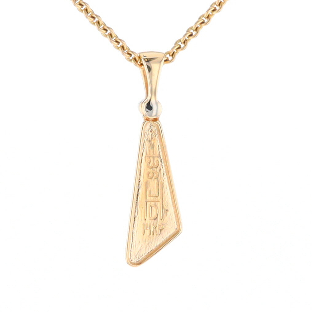 Triangular Gold Quartz Pendant - G2