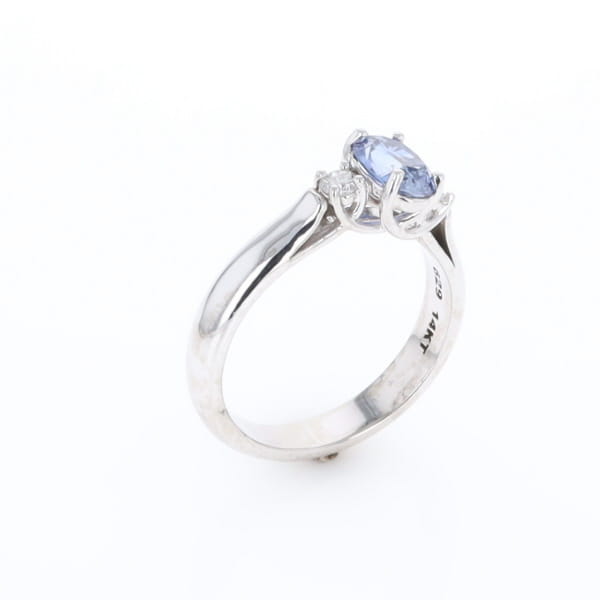 Ceylon Sapphire Three-Stone Trellis Ring