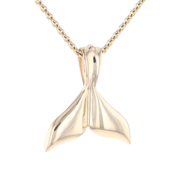 Whale Tail Gold Nugget Pendant