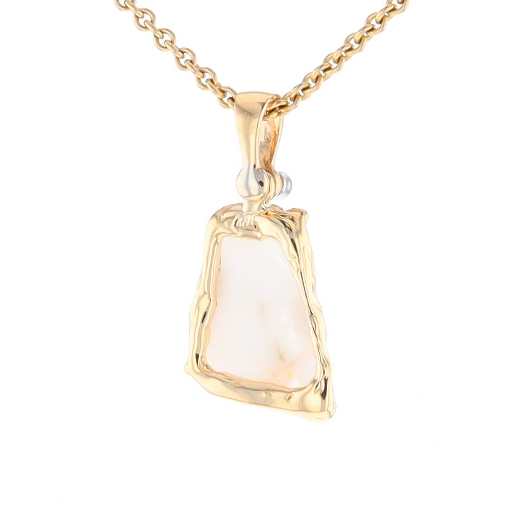 Gold Quartz Freeform Pendant