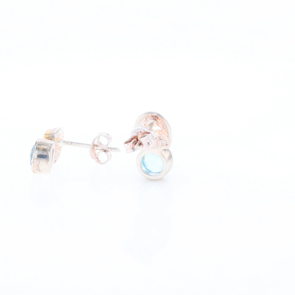 Blue Topaz Stud Earrings