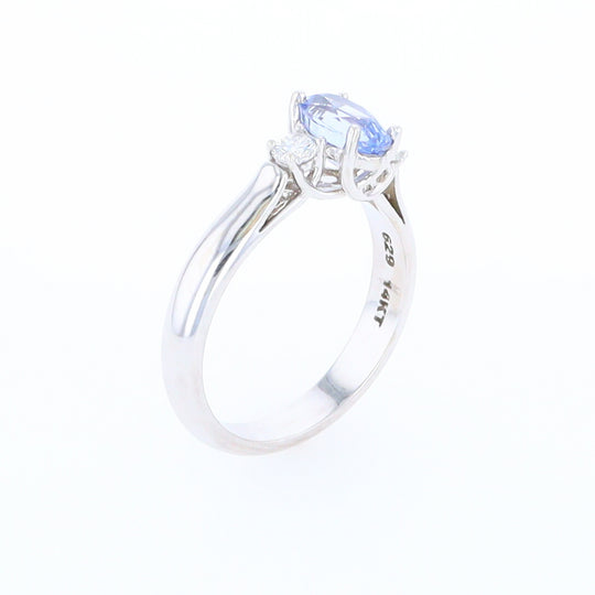 Ceylon Sapphire Three-Stone Trellis Ring