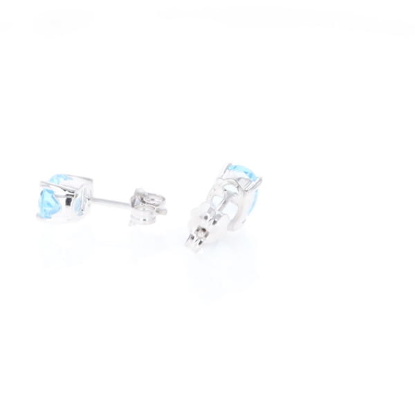 Oval Blue Topaz Stud Earrings