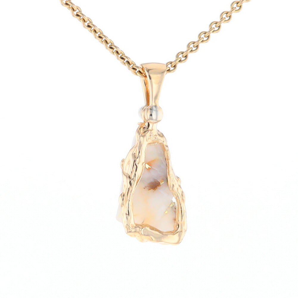 Rough Gold Quartz Freeform Pendant