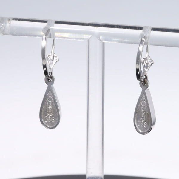 Opal Earrings Tear Drop Inlaid Design Lever Backs