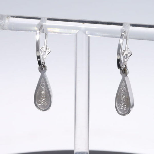 Opal Earrings Tear Drop Inlaid Design Lever Backs