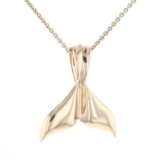 Whale Tail Necklaces Natural Gold Quartz and Nuggets Inlaid Pendant