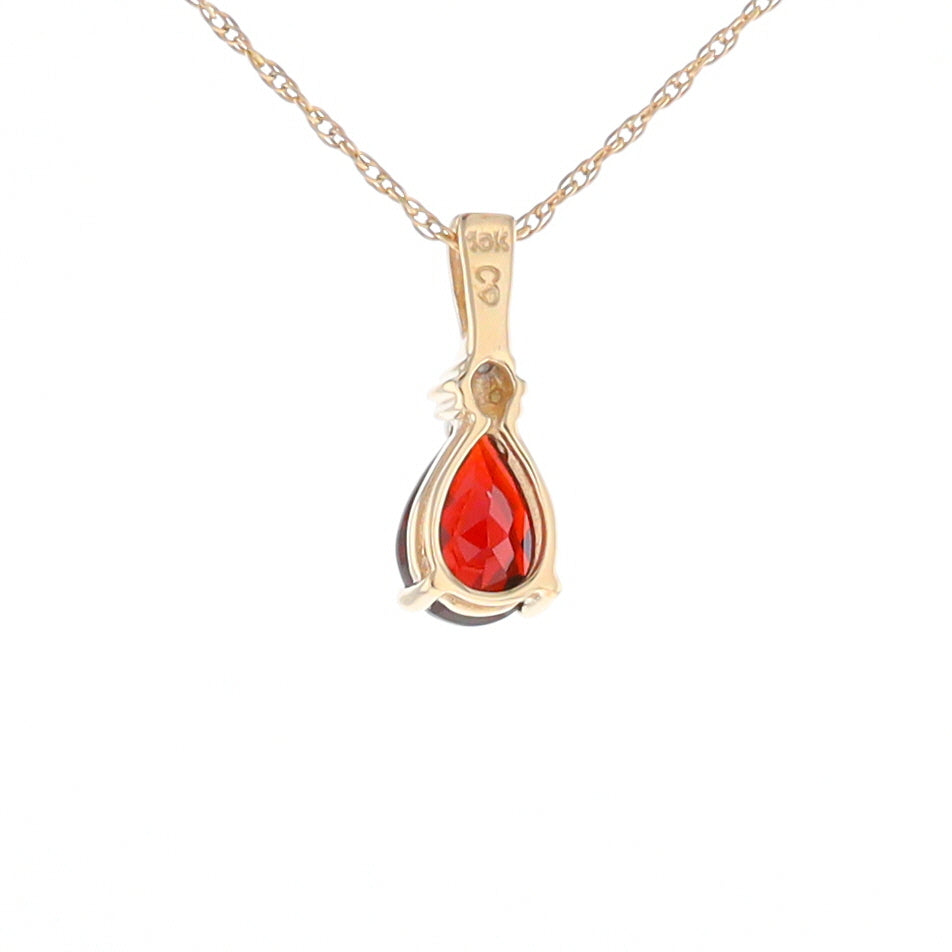 Pear Checkered Garnet Pendant