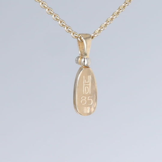 Opal Pendant Oval Inlaid Design with .02ct Round Diamond