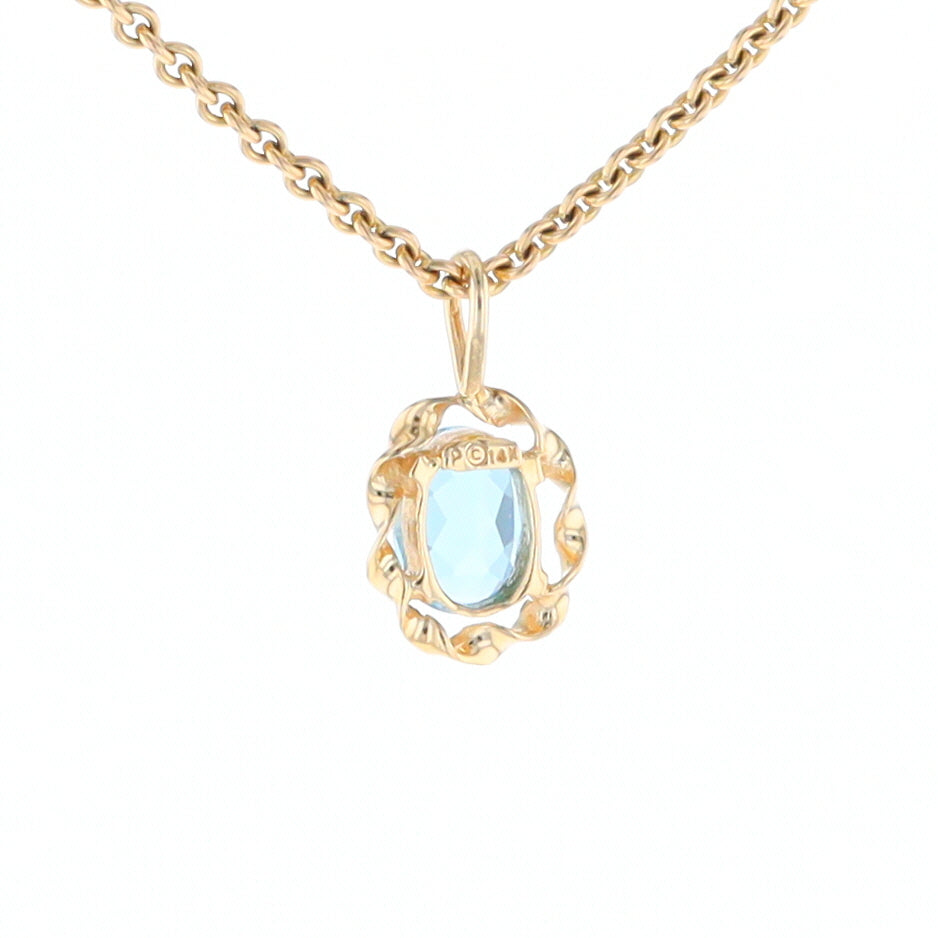 Blue Topaz Twisted Frame Pendant