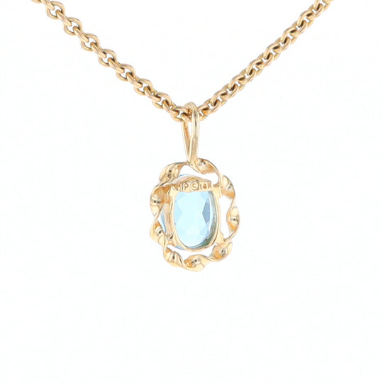 Blue Topaz Twisted Frame Pendant