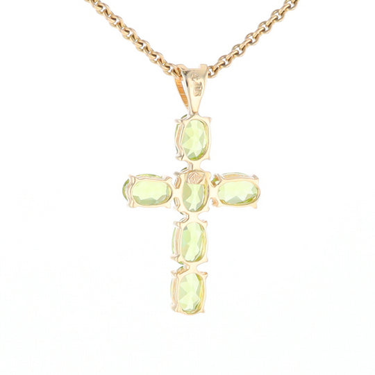 Oval Peridot Cross Pendant