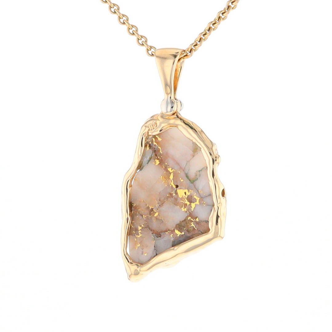 Gold Quartz Freeform Pendant (G2)