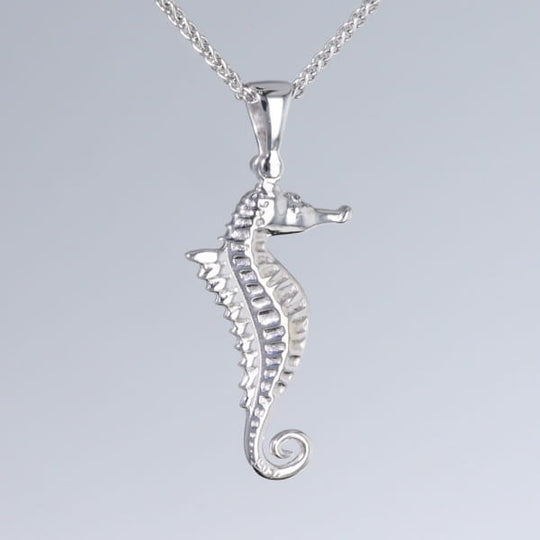 Opal Pendant Inlaid Realistic Sea Horse Design