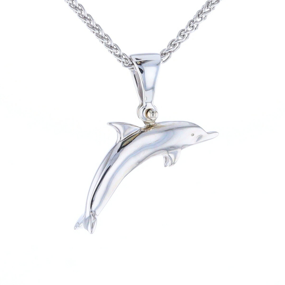 Onyx Inlaid Dolphin Pendant