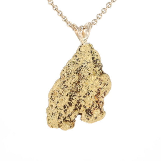 Gold Natural Nugget Flat Pendant