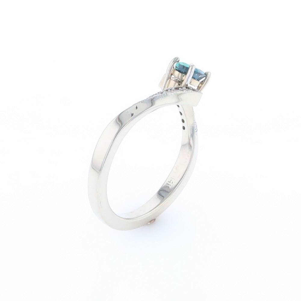 Alexandrite Twist Ring with Diamond Accents