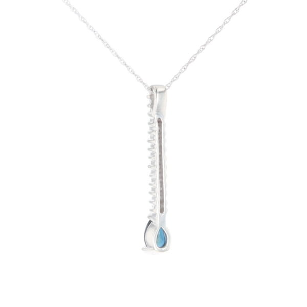 Pear Blue Sapphire Drop Pendant