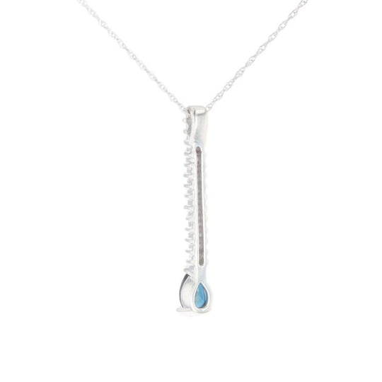 Pear Blue Sapphire Drop Pendant