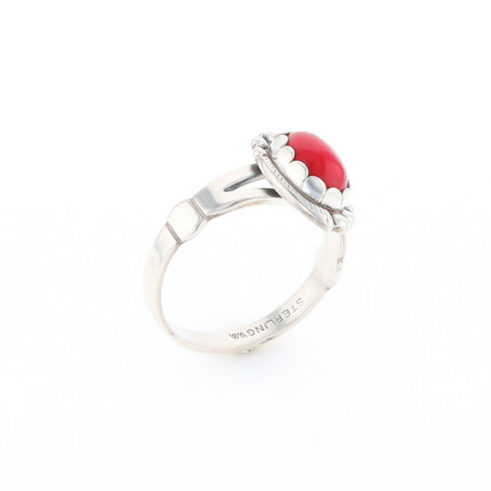 Native American Oval Coral Ring