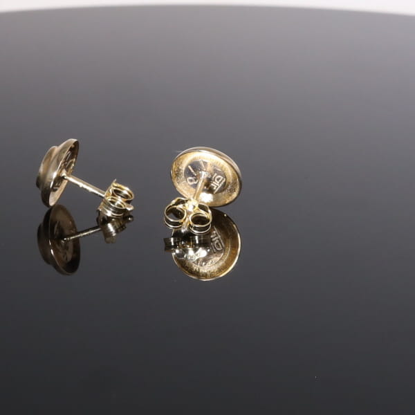 Opal Earrings Round Inlaid Design Studs