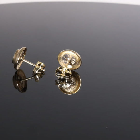 Opal Earrings Round Inlaid Design Studs