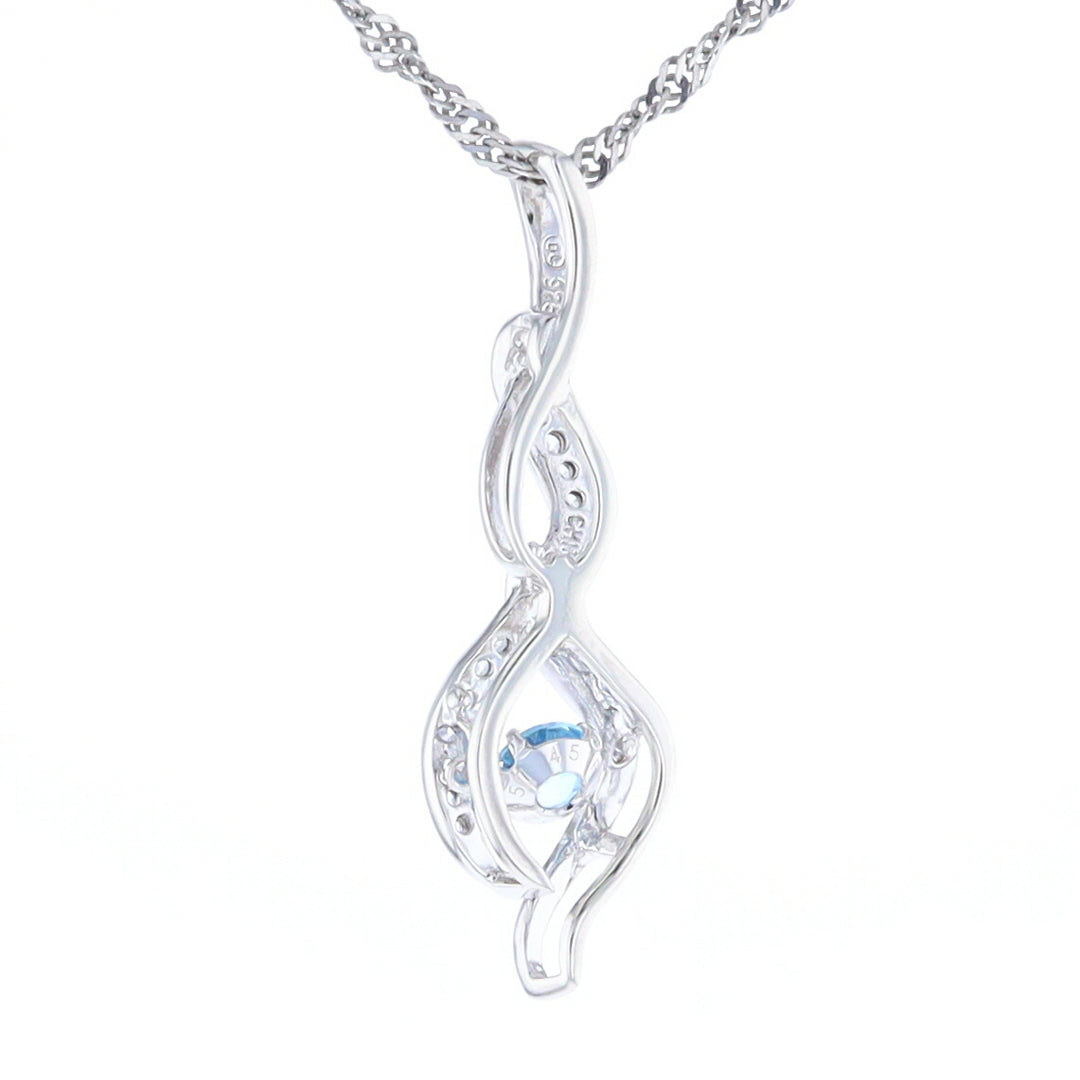 Floating Topaz Twisted Pendant