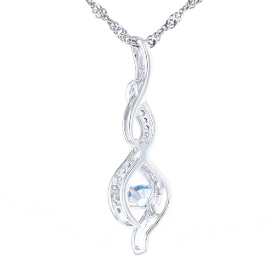 Floating Topaz Twisted Pendant