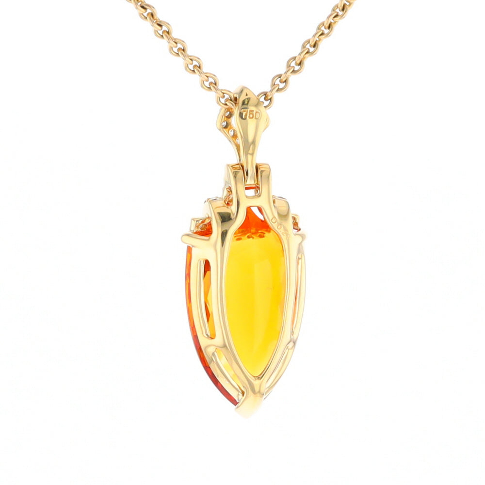 Citrine Pendant with Diamond Bail