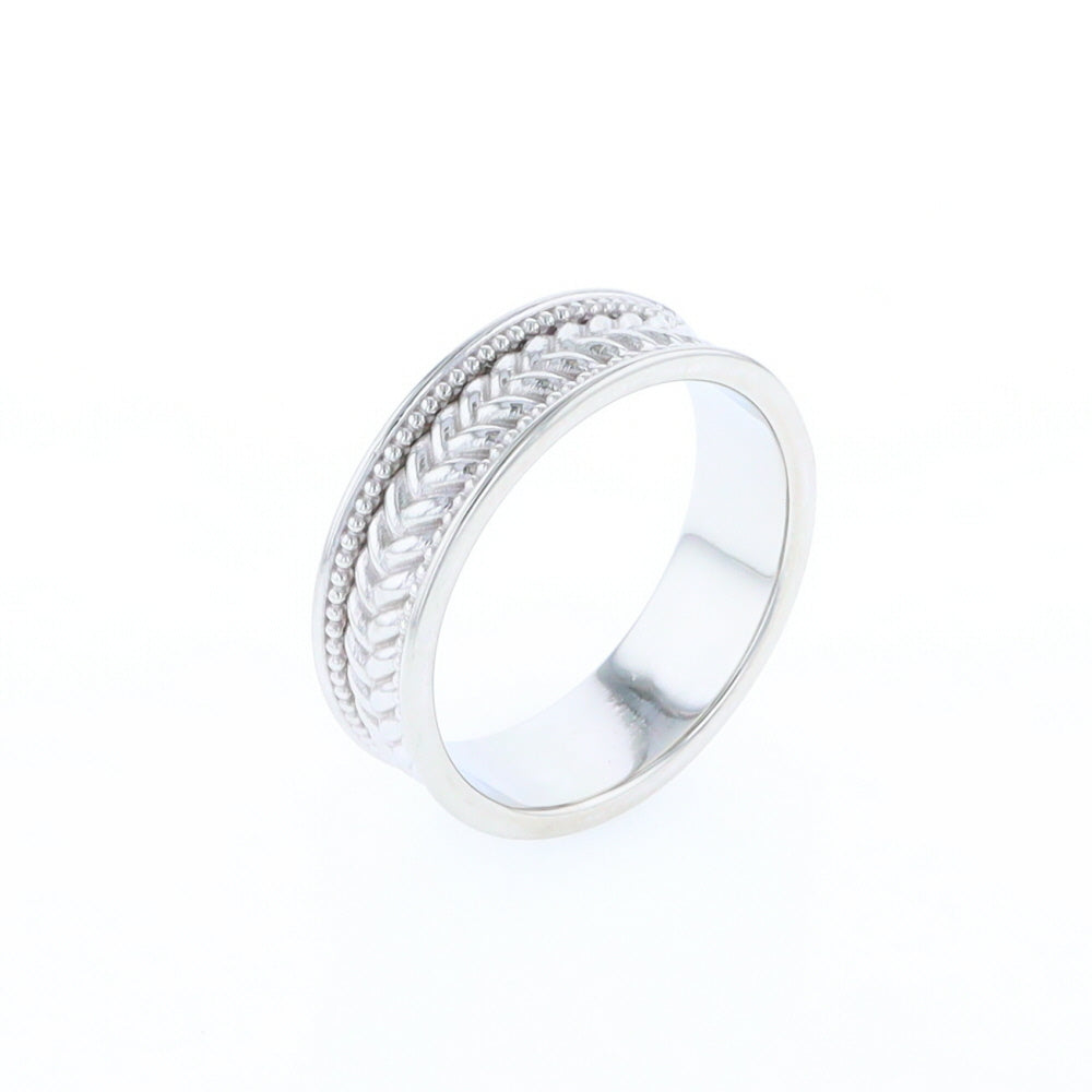 Braided White Gold Men's Ring