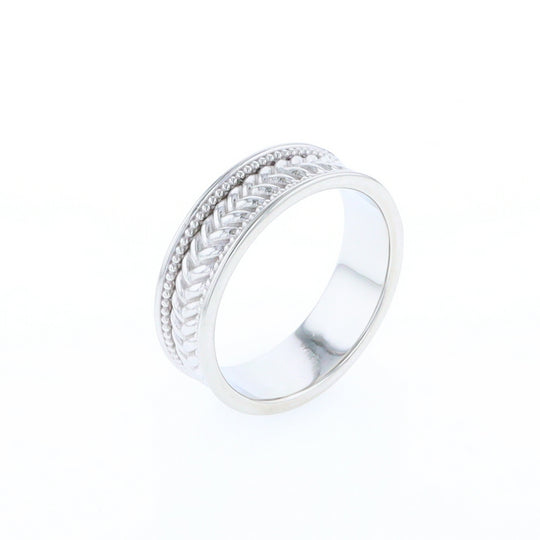 Braided White Gold Men's Ring