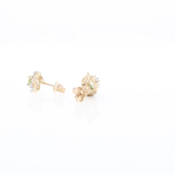 Bypass Peridot and Diamond Stud Earrings