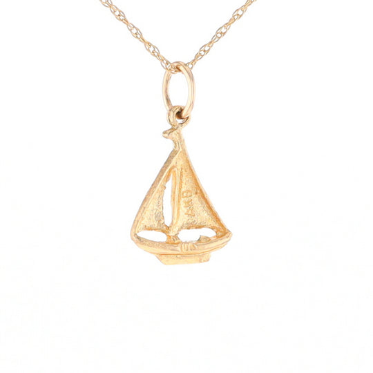 Yellow Gold Sailboat Pendant