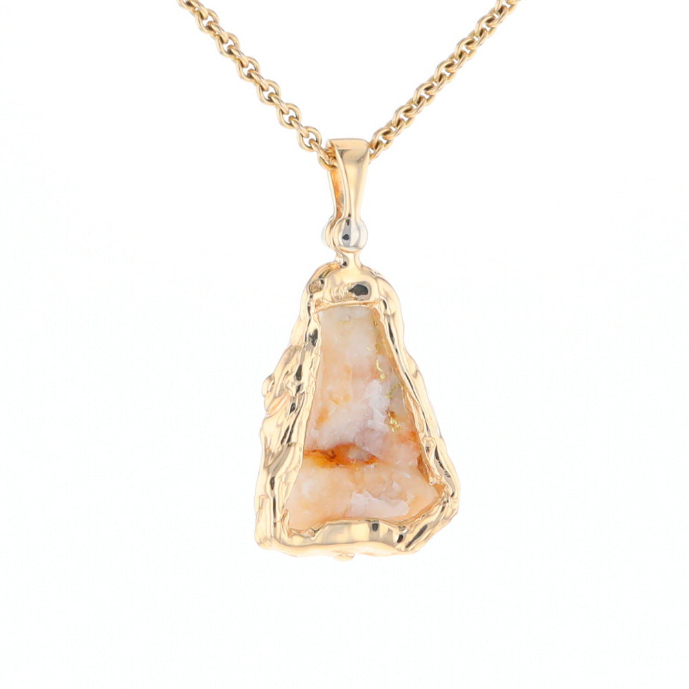 Rough gold Quartz Freeform Pendant