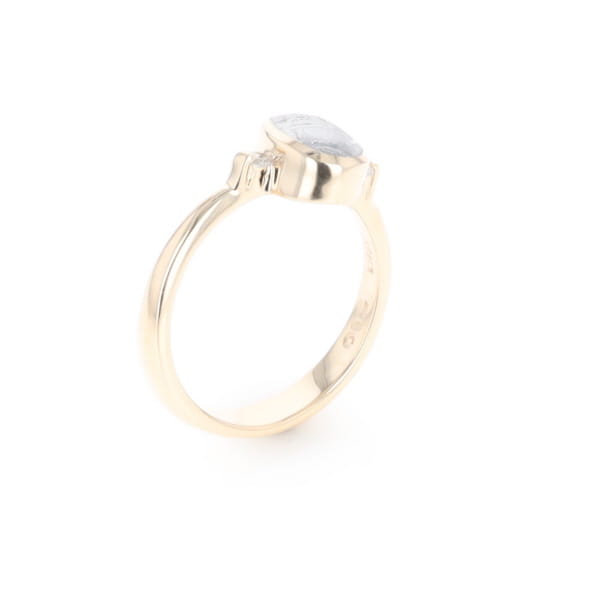 Meteorite Oval Inlay Ring