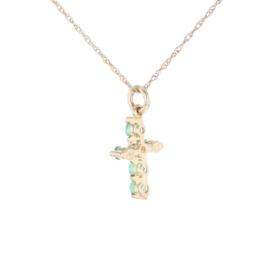 Small Emerald Cross Pendant