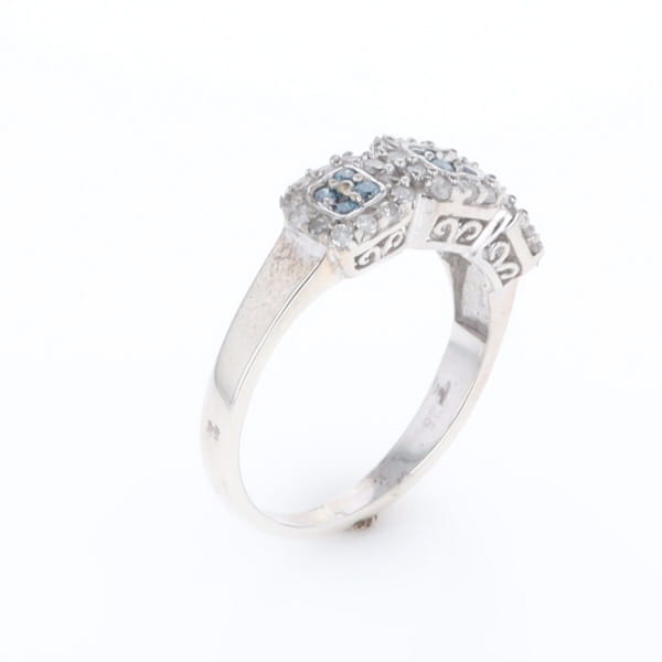 Triple Diamond Halo Ring