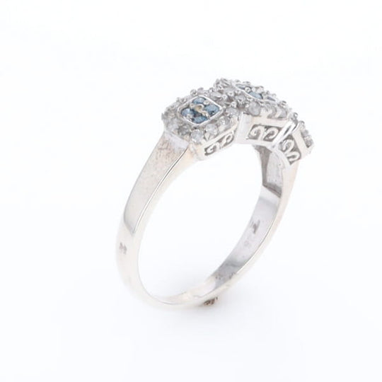 Triple Diamond Halo Ring