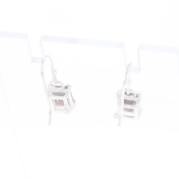 Emerald Cut Garnet Earrings