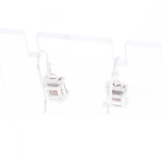 Emerald Cut Garnet Earrings