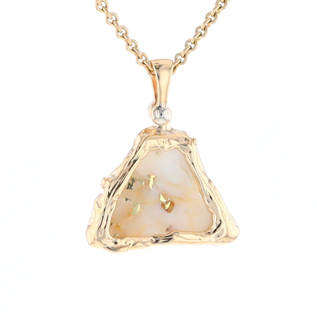 Rough Gold Quartz Free Form Pendant